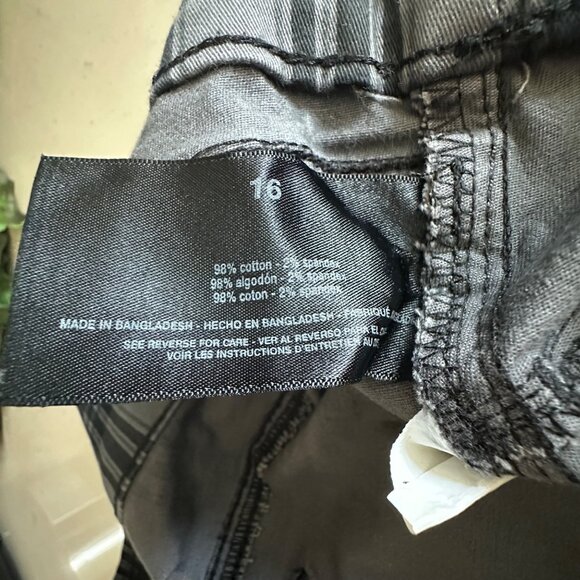 Nine West Womens Plaid Skinny Jeans Size 16 Gray Black Cotton Blend Comfortable - Picture 5 of 7